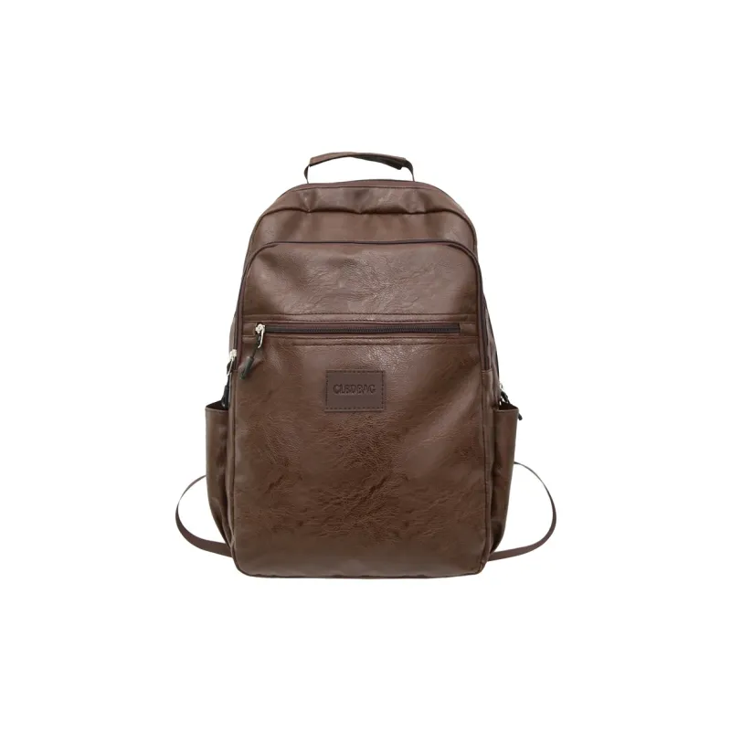 Vack PU Backpack Unisex Black/Brown-6