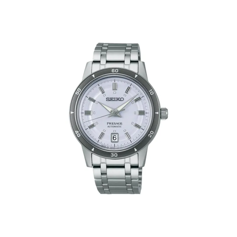 SEIKO Presage Navigation Automatic Mechanical Movement Stainless Steel Strap Watch 46.2mm Men's Watches Silver Dial-0