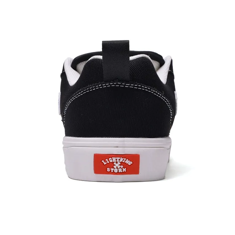 DUEPLAY Low Top Skateboard Shoes Unisex Black White-8