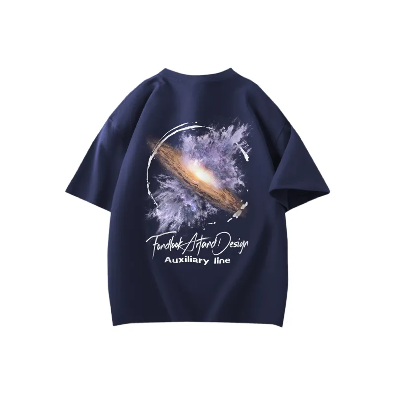 FONDLOOK T Shirts Unisex Navy Blue-0
