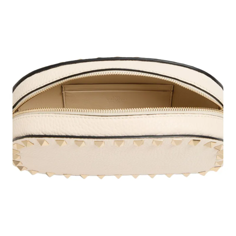 Valentino ROCKSTUD Grain Calfskin Shoulder Bag Mini Women's Light Ivory-4