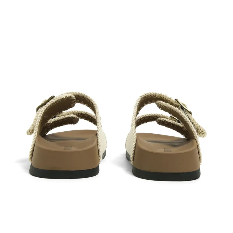 FOREVER 21 Quiet Slip Resistant Odor Resistant Abrasion Resistant Slide Slippers Women's White-4