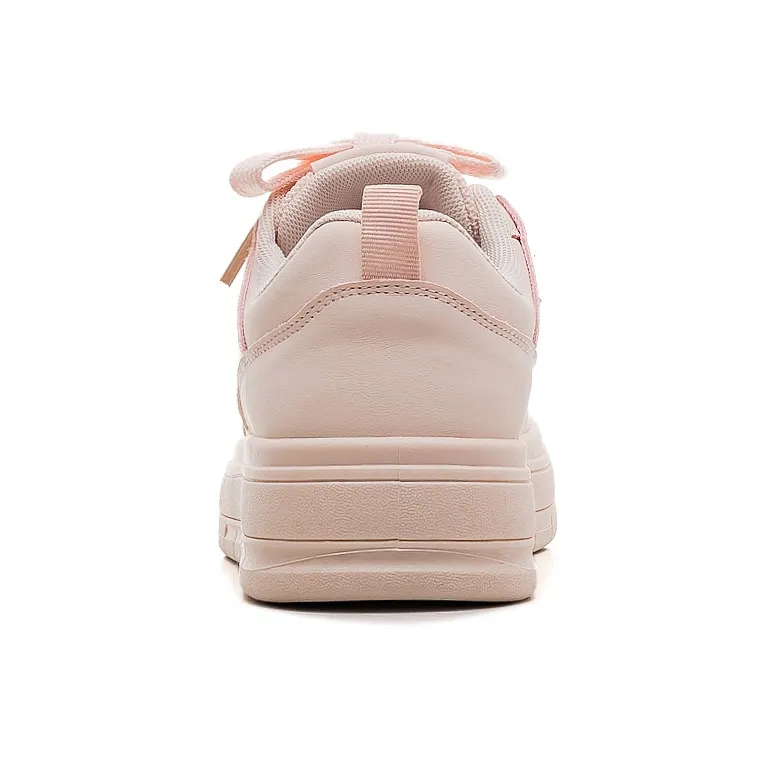 HUANQIU Slip Resistant Shock Absorbers With Abrasion Resistant Properties Low Top Skateboard Shoes Women's Pink-3
