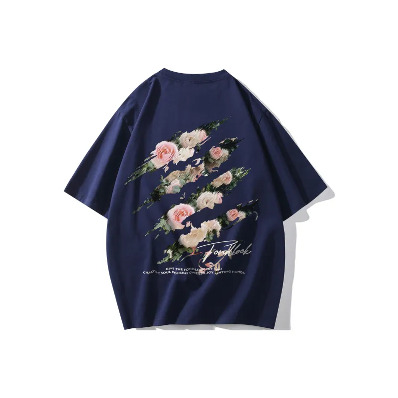 FONDLOOK T Shirts Unisex Navy Blue-0
