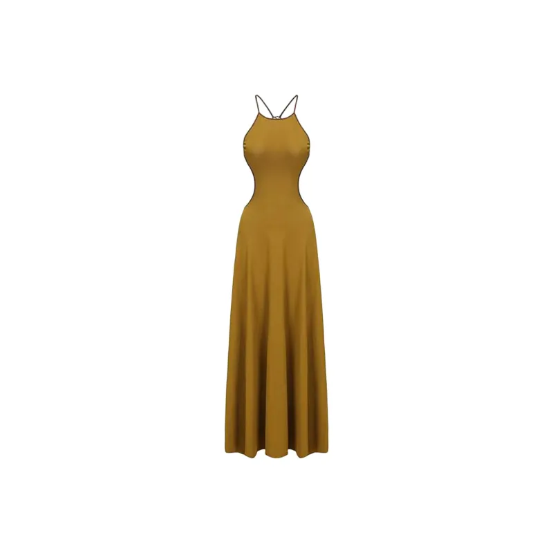 Oude Waag Slip Dresses Women's Olive Green-0