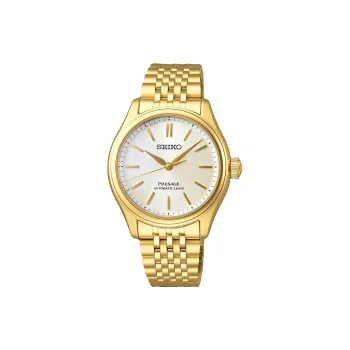 SEIKO Presage Navigation Automatic Mechanical Movement Stainless Steel Strap Watch 36mm Women's Watch Gold Dial