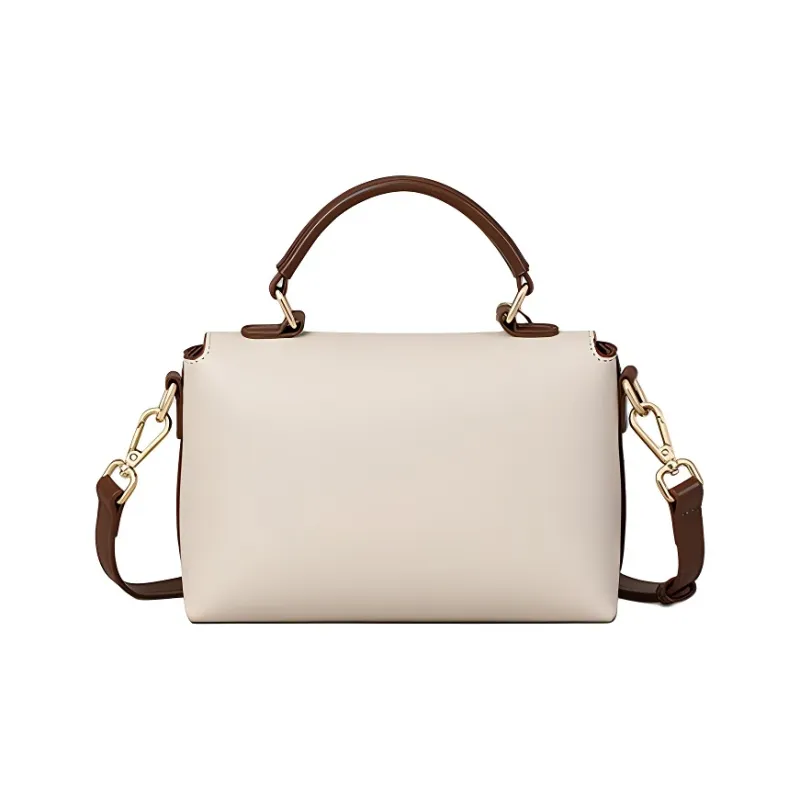 Bullrun Cow Leather With Synthetic Leather Shoulder Bag, Crossbody Bag, Handbag Women's Milkshake White-4