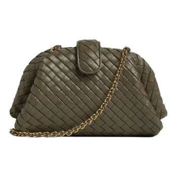 Bottega Veneta Lauren 1980 Sheepskin Shoulder Bag Trumpets Women's Cypress Green
