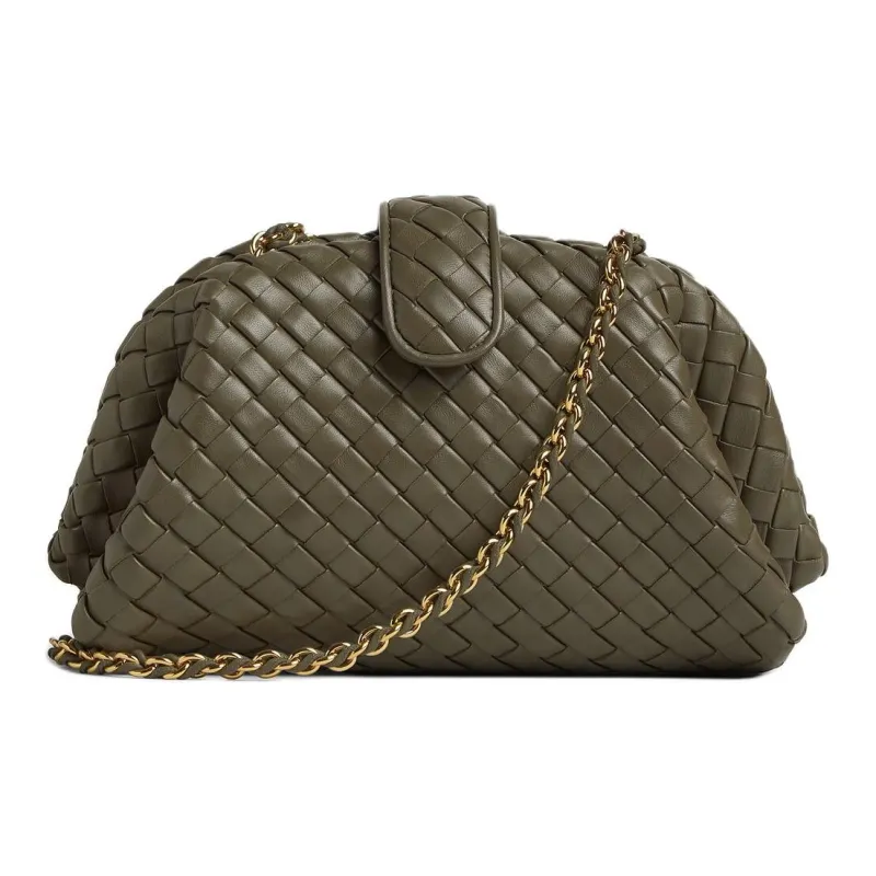 Bottega Veneta Lauren 1980 Sheepskin Shoulder Bag Trumpets Women's Cypress Green-0