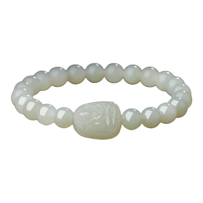 BYTHERE Hetian Jade Bracelets Pale Greenish White Jade Women's-2
