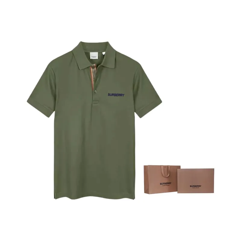 Burberry Polo Shirt Men's Green-4