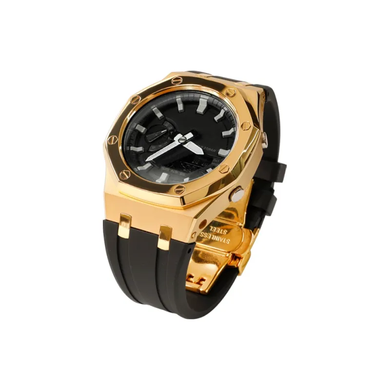 Keppot Compatible With Farmhouse Oak GA 2100 GA 2110 GA B2100 Modified Metal Strap Watch Case Unisex-6