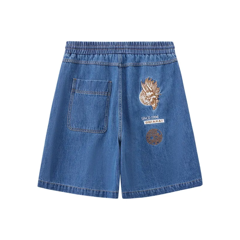 ONIARAI Denim Shorts Men Denim Blue-1