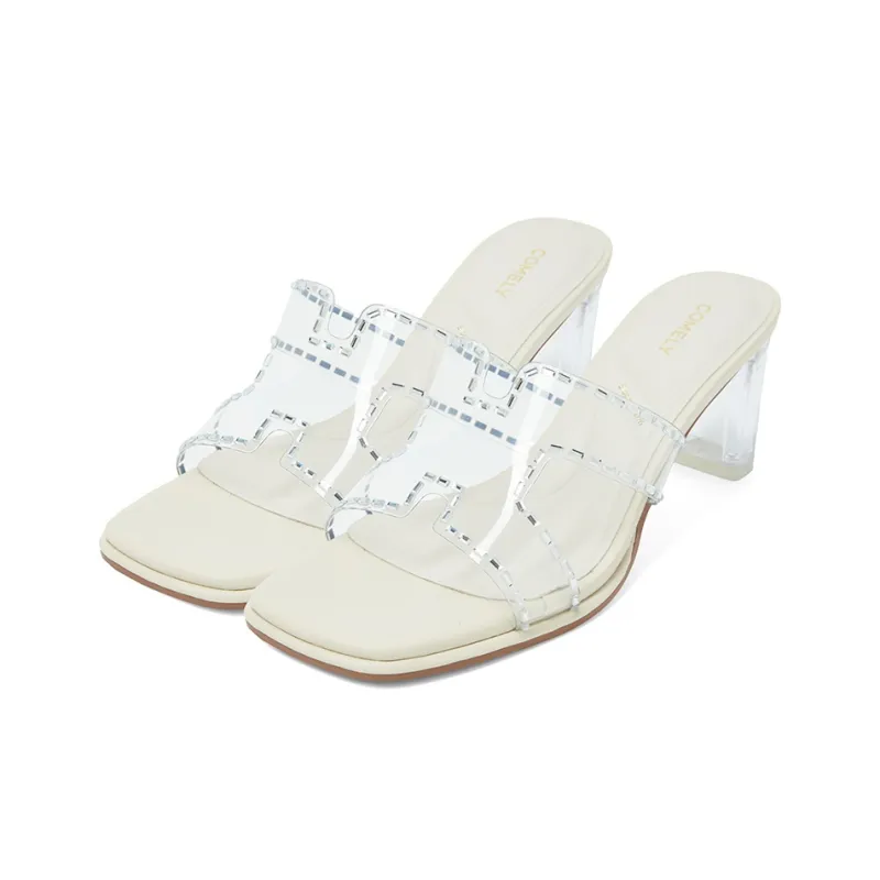 COMELY Slide Slippers Women's Silver/Beige/Transparent-7