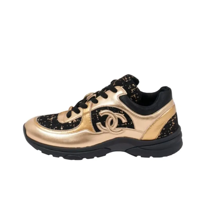 CHANEL Women's Sneaker 'Gold Black Tweed' Women's-0
