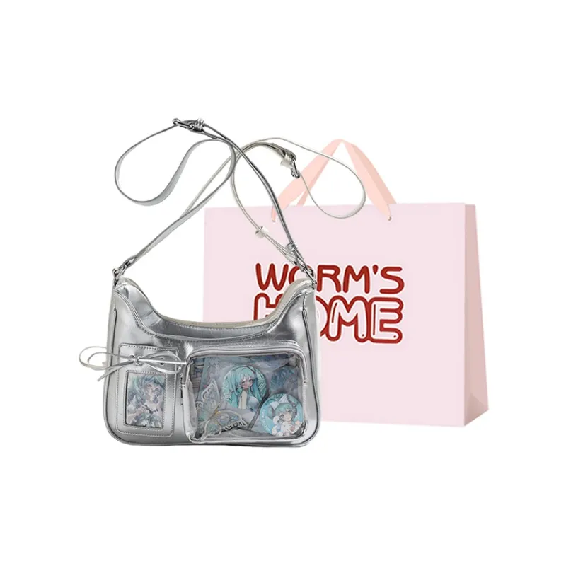 Worm's Home PU Shoulder Bag, Crossbody Bag Women's Multicolor-0