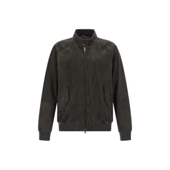 BARACUTA G9 Harrington Panelled Suede Jacket