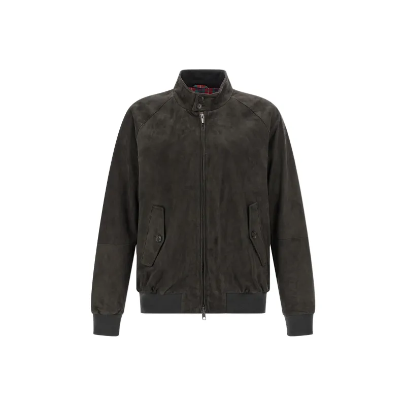 BARACUTA G9 Harrington Panelled Suede Jacket-0