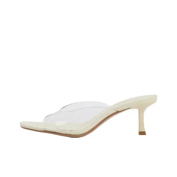 URBAN REVIVO Slide Slippers Women's Light Yellow