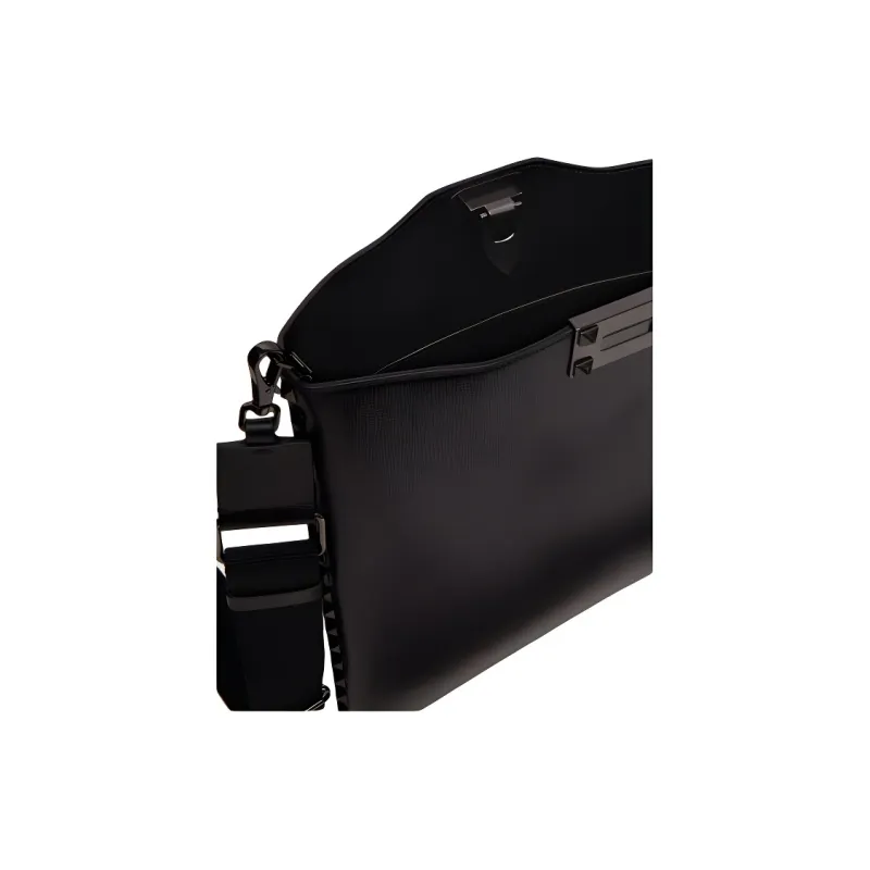 Valentino ROCKSTUD Cow Leather Crossbody Bag Unisex Black-3