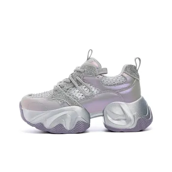 DAPHNE Slip Resistant And Breathable Low Top Chunky Sneakers Women's Dazzling Color Purple