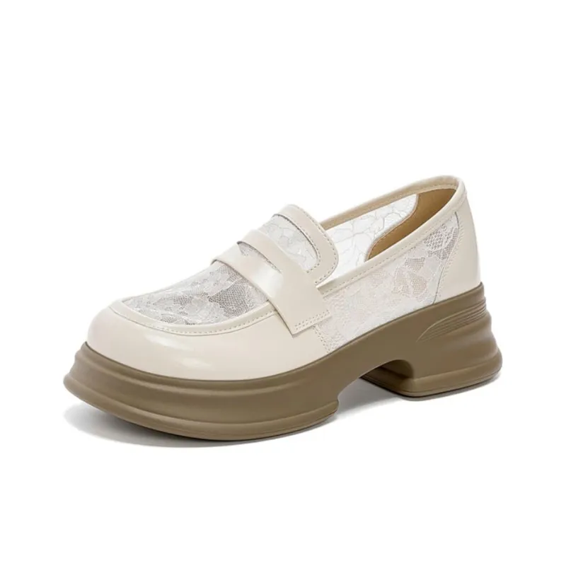 DAPHNE Loafers Women's Unlined Mesh Black, Unlined Mesh Beige-4