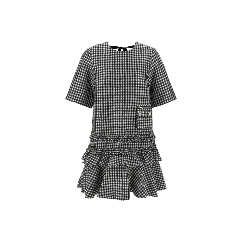 GANNI Short Sleeved Dress Women's Black-0