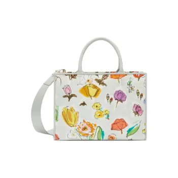Furla Cotton With Leather Tote Bag, Shopping Bag, Handbag Women's White