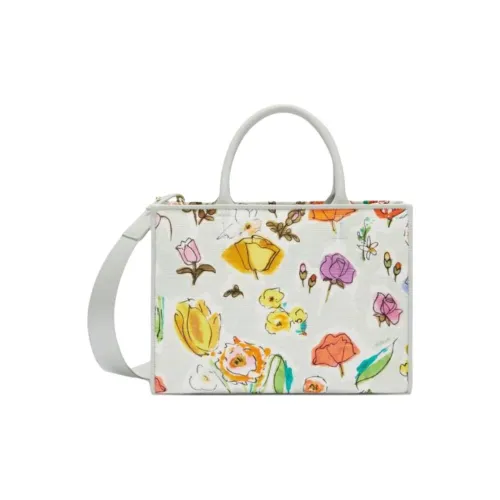 Furla Cotton With Leather Tote Bag, Shopping Bag, Handbag Women's White