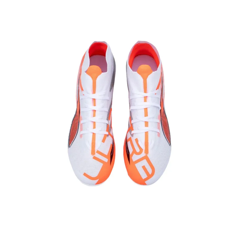 PUMA ULTRA 5 MATCH+ Anti Slip Wear Resistant Soccer Shoes Men's White Orange-2