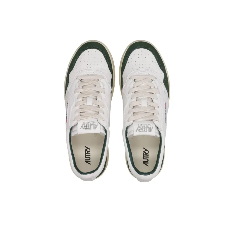 AUTRY Medalist Abrasion Resistant Low Top Skateboard Shoes Men's White Green-4