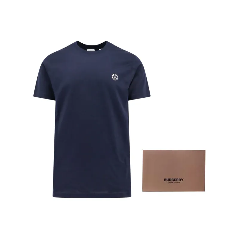 Burberry Logo Embroidered Crewneck T Shirt-4