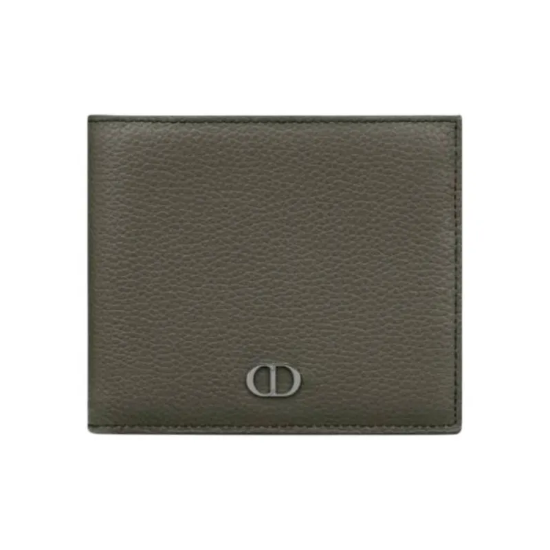 DIOR Grained Calfskin Wallet Men's Green-0