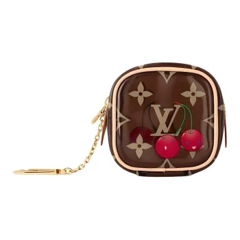 LOUIS VUITTON Takashi Murakami, Collaboration Leather Coin Purse Trumpets Women's Brown