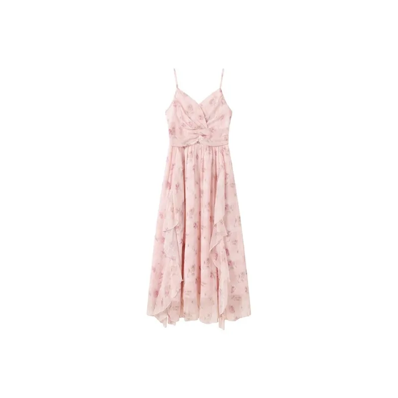 GULIANFEI Slip Dresses Women's Pink Camisole Dress-0