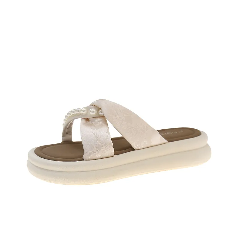 WUJI Rubber Sole Embroidery Slip Resistant Abrasion Resistant Slide Slippers Women's-5