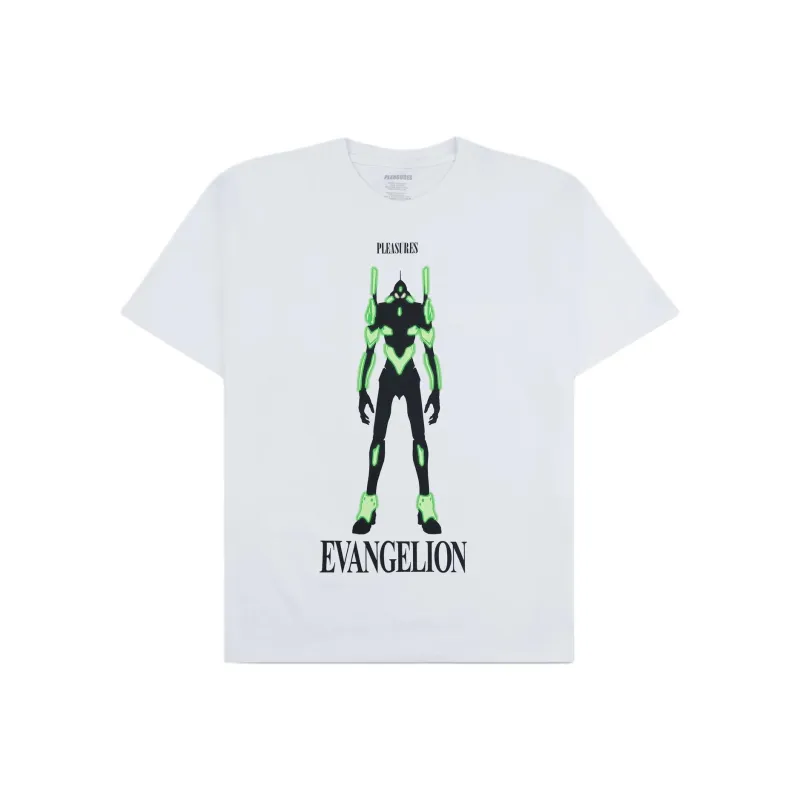 PLEASURES Evangelion Co branded Model T Shirts Unisex White-0