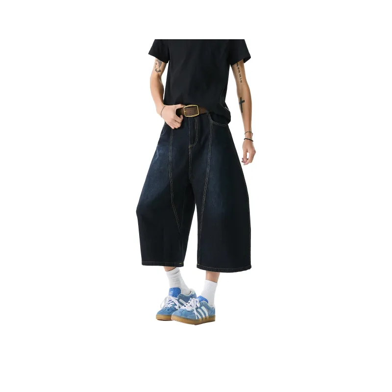 VESIBO Denim Shorts Unisex Washed Black-0