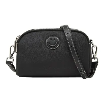 Old Man's Head Top Grain Cow Leather Shoulder Bag Women's Multicolor