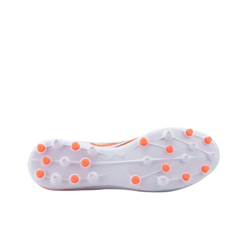 PUMA ULTRA 5 MATCH+ Anti Slip Wear Resistant Soccer Shoes Men's White Orange-4