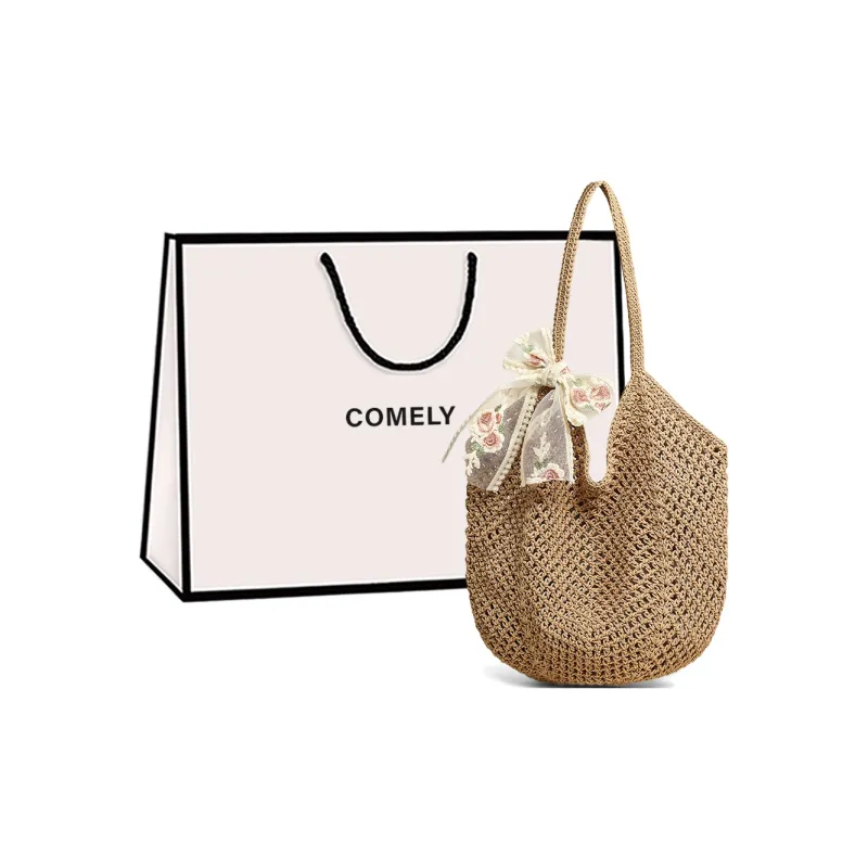 COMELY Fabric Shoulder Bag, Handbag Regular Women's Ecru-7
