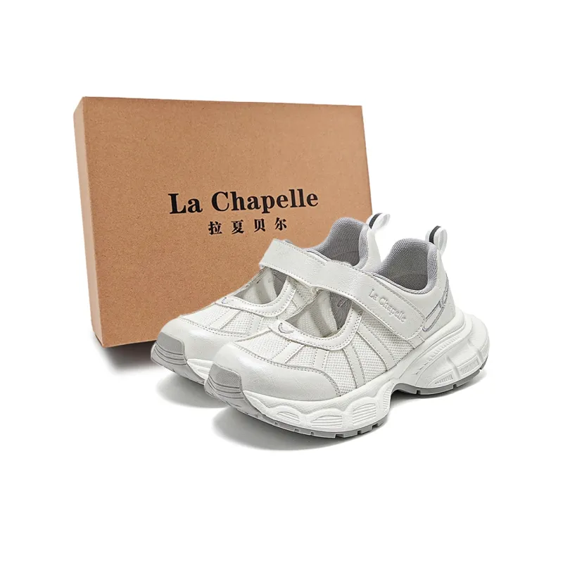 La Chapelle Anti Slip Wear Resistant Low Top Chunky Sneakers Women's Gray-1