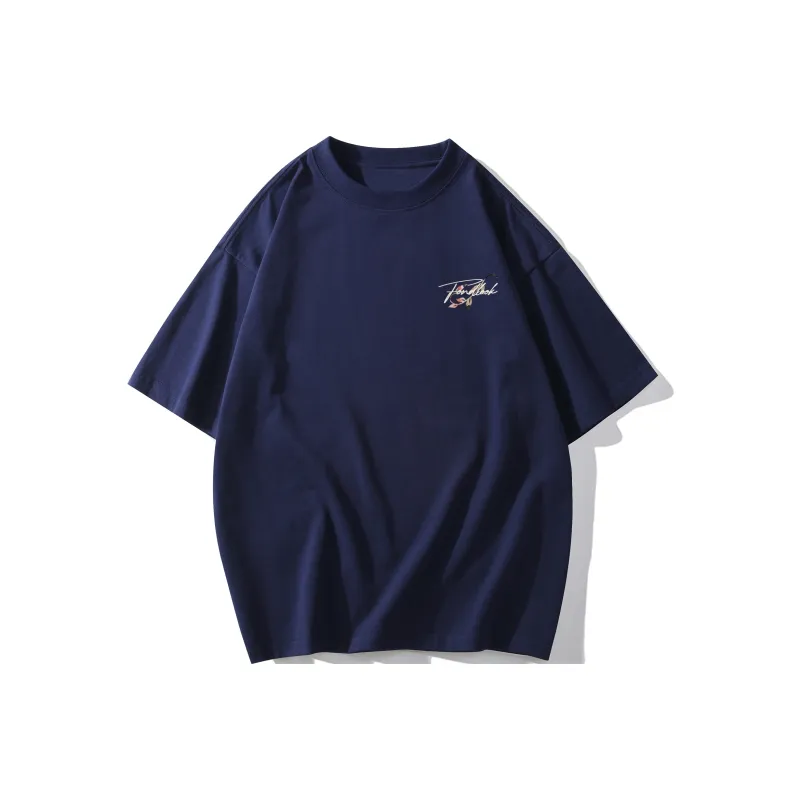 FONDLOOK T Shirts Unisex Navy Blue-1