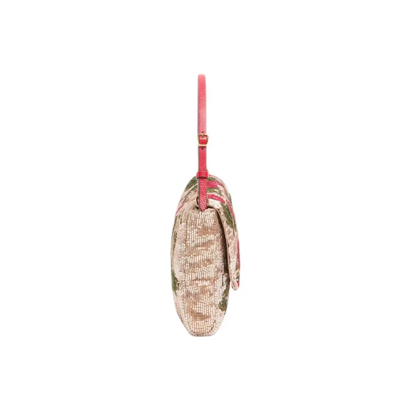 Valentino GARAVANI Embroidery Handbag Trumpets Women's Rose Gold & Multicolor-2
