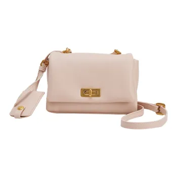 URBAN REVIVO Artificial Leather Handbag, Crossbody Bag Trumpets Women's Pastel Pink/Ecru
