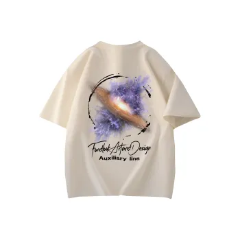 FONDLOOK T Shirts Unisex Light Beige Apricot