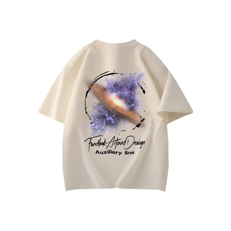 FONDLOOK T Shirts Unisex Light Beige Apricot-0