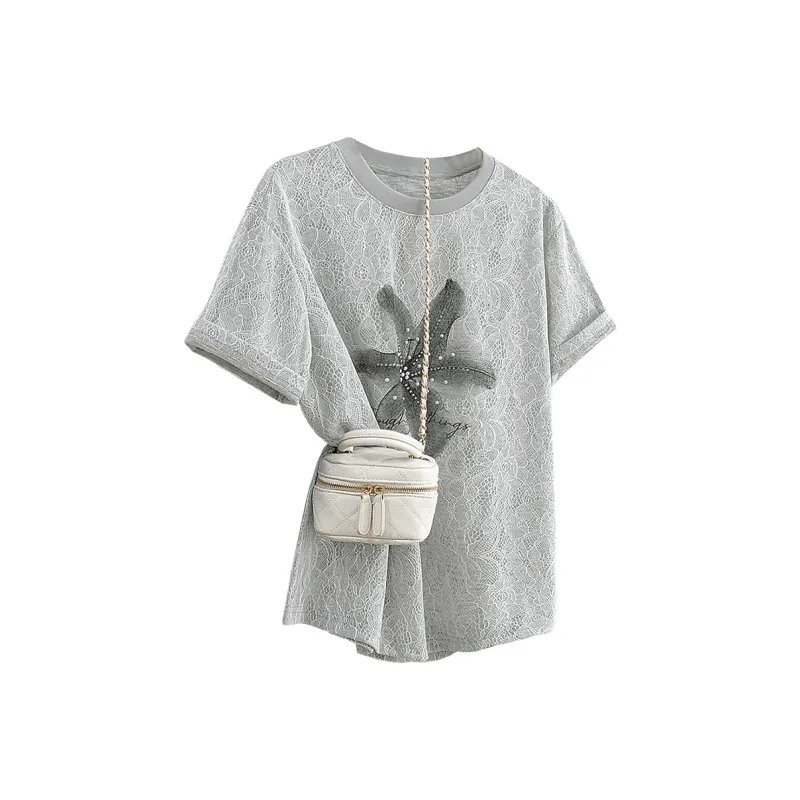 TOUCH T Shirt Women's Gray White-0