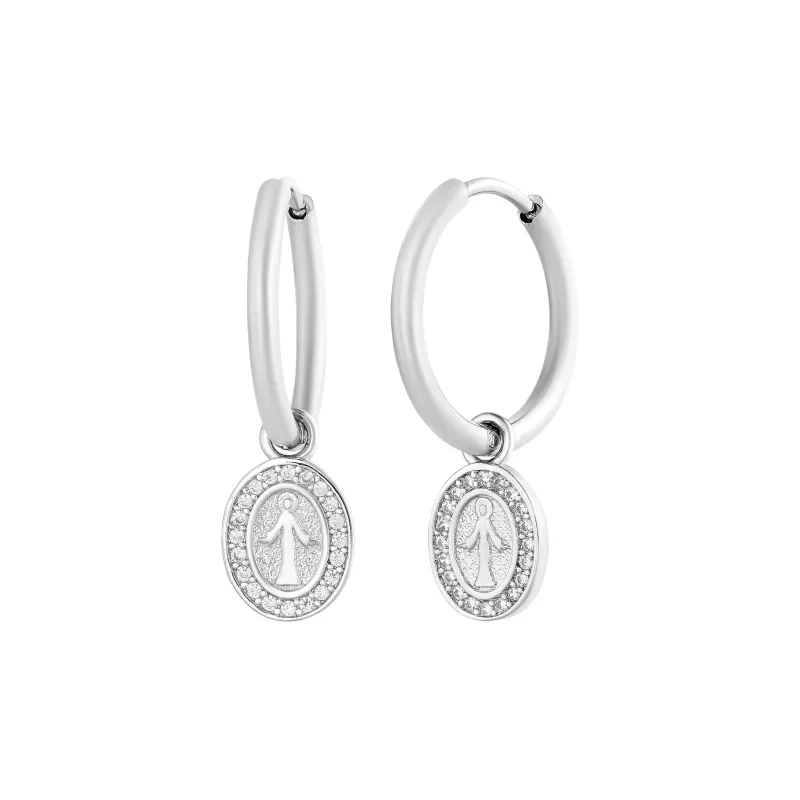 ICEGANG 316L Titanium Steel White Gold Plated Earrings Unisex-0