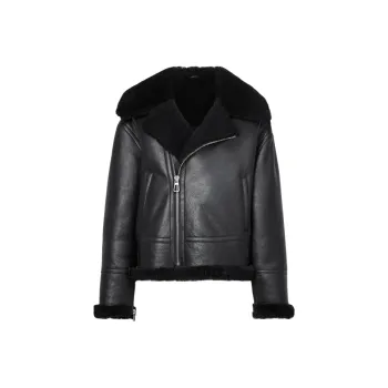 NILI LOTAN Leather Jacket Women's Black